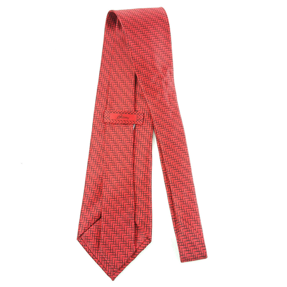 Brioni Mens Silk Red Black Ties Made Italy 62"
